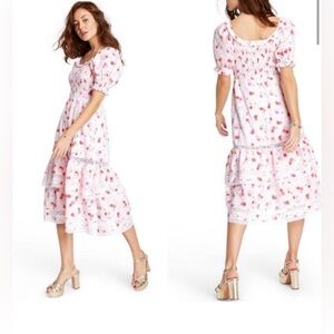 LoveShackFancy xTarget Cosette midi Dress Floral Tiered Cottagecore large